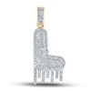 Image 1 : Mens Diamond Dripping L Letter Charm Pendant 1/2 Cttw 10kt Yellow Gold