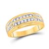 Image 3 : His Hers Diamond Halo Matching Wedding Set 7/8 Cttw 10kt Yellow Gold
