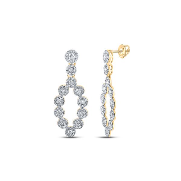 Diamond Dangle Earrings 1-1/4 Cttw 10kt Yellow Gold