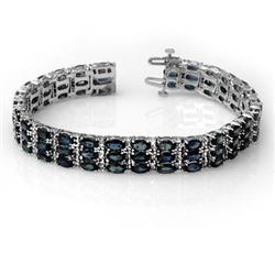 BRACELET 30.26ctw CERTIFIED DIAMOND & BLUE SAPPHIRE 14K