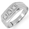 Image 1 : THREE-STONE 0.20ctw ACA CERTIFIED DIAMOND MEN'S RING