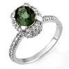 Image 1 : RING 2.10ctw ACA CERTIFIED DIAMOND & GREEN TOURMALINE