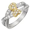 Image 1 : RIGHT-HAND 0.40ctw ACA CERTIFIED DIAMOND RING TWO-TONE