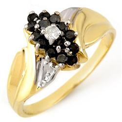 FINE 0.45ctw ACA CERTIFIED WHITE & BLACK DIAMOND RING