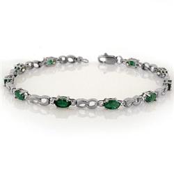 FINE 3.01ctw ACA CERTIFIED DIAMOND & EMERALD BRACELET