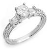 Image 1 : BRIDAL 1.08ct ACA CERTIFIED DIAMOND RING 14K WHITE GOLD