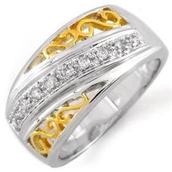 RIGHT-HAND 0.17ctw ACA CERTIFIED DIAMOND RING TWO-TONE