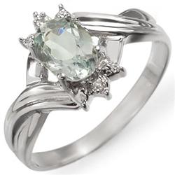 FINE 0.79ctw ACA CERTIFIED DIAMOND & AQUAMARINE RING