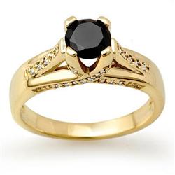 CERTIFIED 1.18ctw WHITE & BLACK DIAMOND RING 14KT GOLD