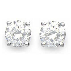 CERTIFIED 2.0ctw DIAMOND STUD EARRINGS WHITE GOLD 14KT