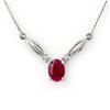 Image 1 : FINE 1.30ctw ACA CERTIFIED DIAMOND & RUBY NECKLACE