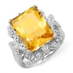 FAMOUS 9.25ctw ACA CERTIFIED DIAMOND & CITRINE RING