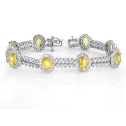 BRACELET 17.25ctw CERTIFIED DIAMOND & YELLOW SAPPHIRE