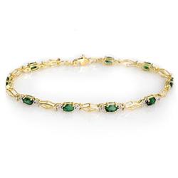 ACA CERTIFIED 2.80ctw EMERALD BRACELET 14KT YELLOW GOLD