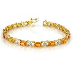 BRACELET 10.15ctw CERTIFIED DIAMOND & YELLOW SAPPHIRE