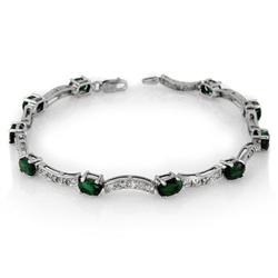 ACA CERTIFIED 4.25ctw DIAMOND & EMERALD BRACELET GOLD