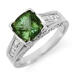 RING 3.0ctw ACA CERTIFIED DIAMOND & GREEN TOURMALINE