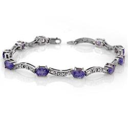 ACA CERTIFIED 4.25ctw DIAMOND & TANZANITE BRACELET GOLD