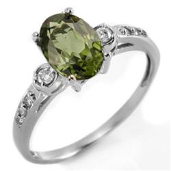 RING 1.45ctw ACA CERTIFIED DIAMOND & GREEN TOURMALINE