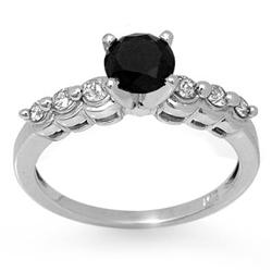 CERTIFIED 1.30ctw WHITE & BLACK DIAMOND RING 14KT GOLD