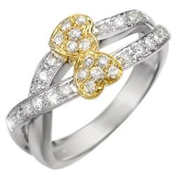 RIGHT-HAND 0.40ctw ACA CERTIFIED DIAMOND RING TWO-TONE