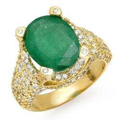 ACA CERTIFIED 7.50ctw DIAMOND & EMERALD RING 14KT GOLD