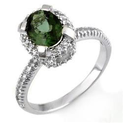 RING 2.10ctw ACA CERTIFIED DIAMOND & GREEN TOURMALINE