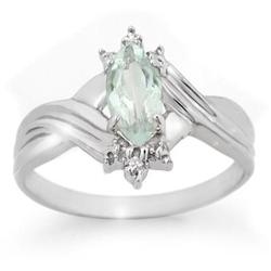 FINE 0.62ctw ACA CERTIFIED DIAMOND & AQUAMARINE RING