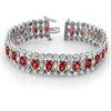 Image 1 : CERTIFIED 18.50ct DIAMOND & RED SAPPHIRE BRACELET 14K W