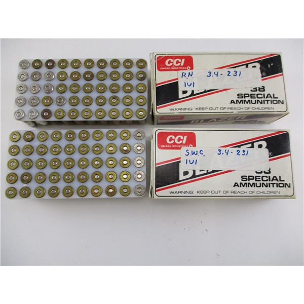 ASSORTED .38 SPECIAL RELOADED AMMO
