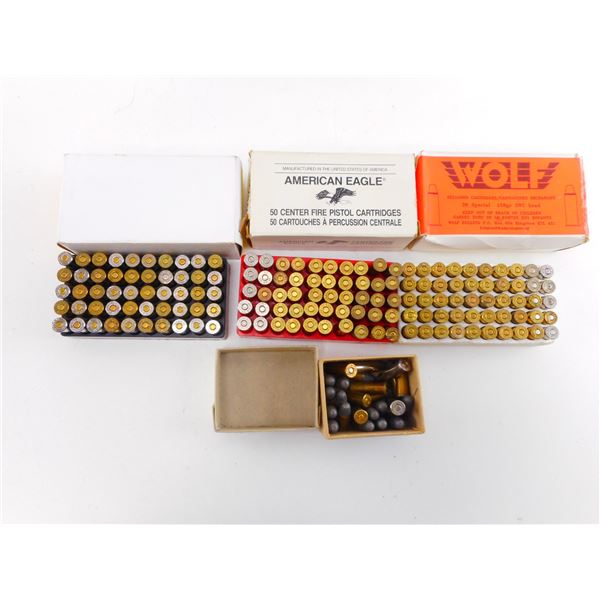 ASSORTED .38 SPECIAL & .38 S&W, RELOADED AMMO