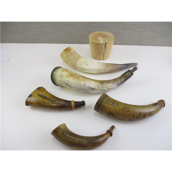 ASSORTED POWDER HORN LOT