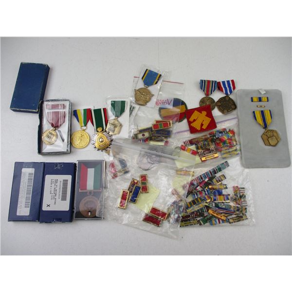 ASSORTED MEDALS, RIBBONS ETC LOT