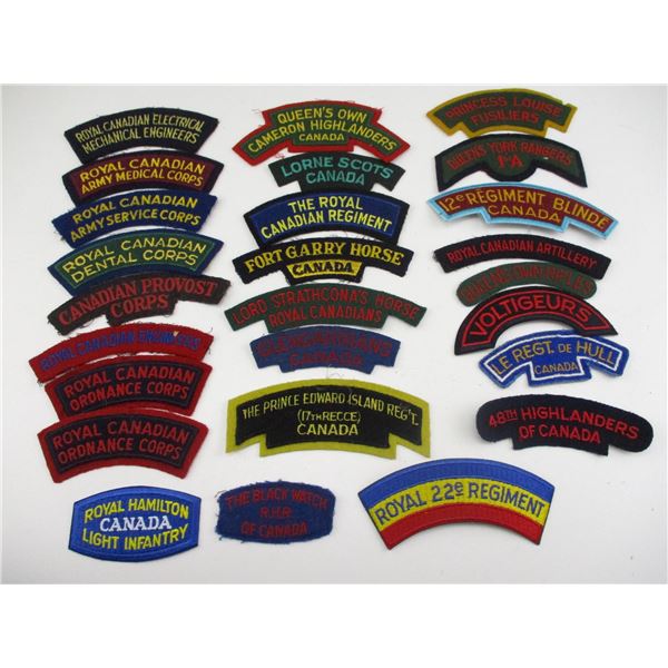 CANADIAN ARMY SHOULDER FLASHES LOT