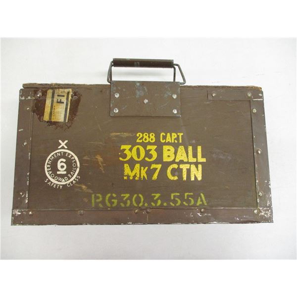BRITISH WOODEN .303 AMMO CRATE