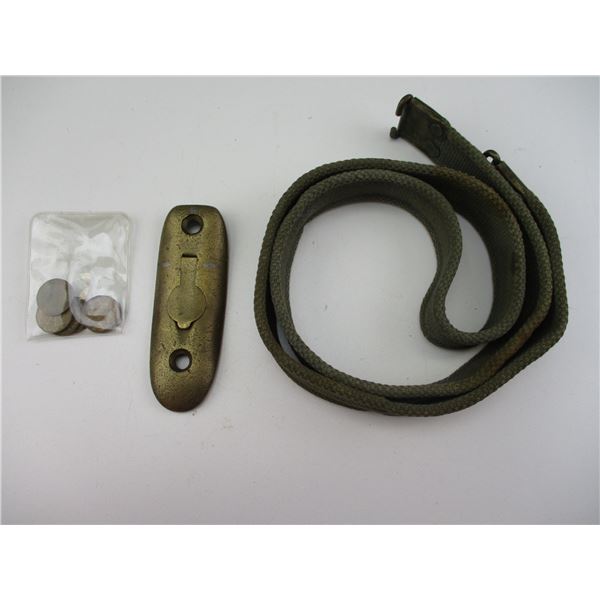 1958 ENFIELD RIFLE SLING ETC LOT