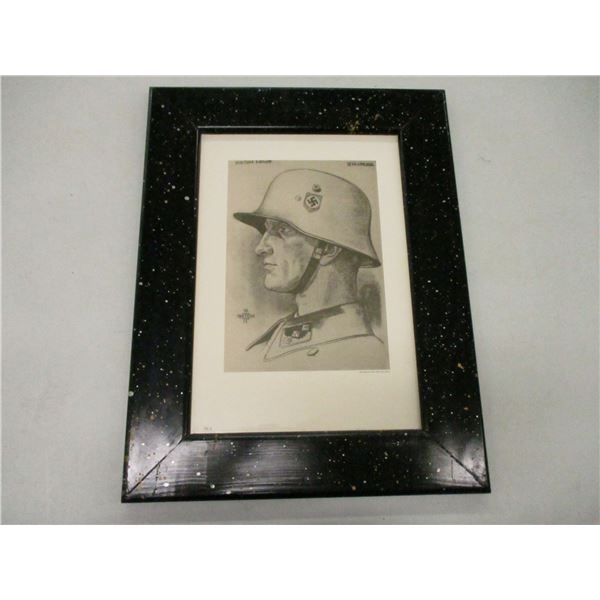 FRAMED GERMAN SOLDIER PRINT