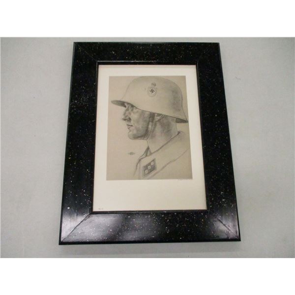 FRAMED GERMAN SOLDIER PRINT