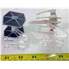Image 6 : Star Wars Die Cast X Wing and Tie Fighters w/ Display Stands