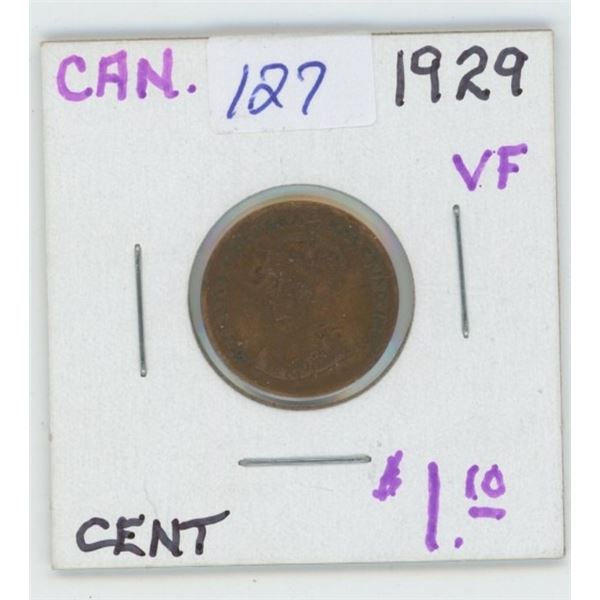 1929 Canadian 1 Cent Coin
