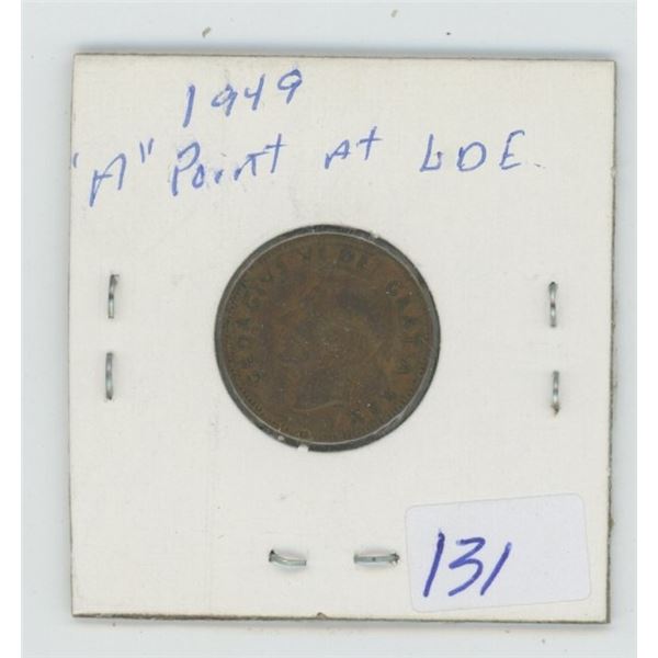 1949 Canadian 1 Cent Coin