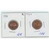Image 1 : 2 1964 Canadian 1 Cent Coins
