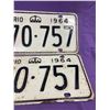 Image 3 : Pair of 1964 Ontario license plates