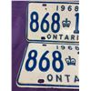 Image 2 : Pair of 1968 Ontario license plates