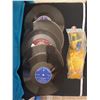 Image 1 : miniature 78 RPM records, vintage tilly toy clown w/ extra balloons (sealed)