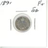 Image 1 : 1891  Canada five cent coin