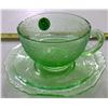Image 1 : Uranium Glass Teacup & Saucer