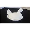 Image 2 : milk glass hen on a nest