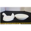 Image 5 : milk glass hen on a nest