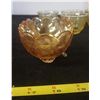 Image 4 : 6 orange glass cups & footed candy dish
